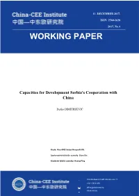 WORKING PAPER Capacities for Development Serbia's Cooperation
