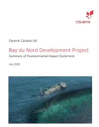 Bay Du Nord Development Project Summary of Environmental Impact Statement