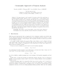 Catamorphic Approach to Program Analysis