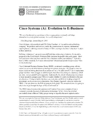 Cisco Systems (A): Evolution to E-Business