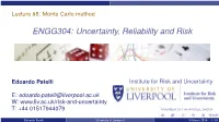 Lecture #8: Monte Carlo Method