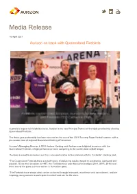 Media Release Aurizon on Track with the Firebirds
