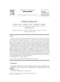 Nominal Unification
