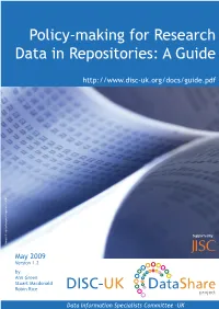 Policy-Making for Research Data in Repositories: a Guide