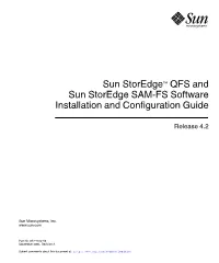Sun Storedge™ QFS and Sun Storedge SAM-FS Software Installation and Configuration Guide