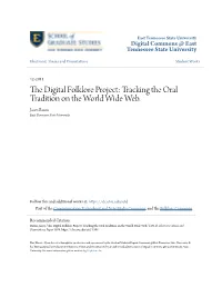 The Digital Folklore Project: Tracking the Oral Tradition on the World Wide Web