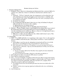 1 Business Enterprises Outline I) Business Judgment Rule 1) Definition