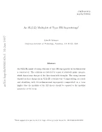 Arxiv:Hep-Th/9508143V5 10 Jun 1997 1 Okspotdi Atb H ..Dp.O Nryudrgrant Under Energy of Dept