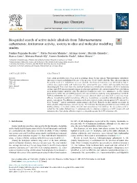 Bio-Guided Search of Active Indole Alkaloids from Tabernaemontana