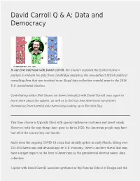 David Carroll Q & A