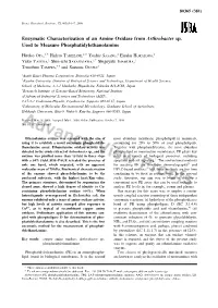 Enzymatic Characterization of an Amine Oxidase from Arthrobacter Sp