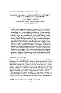 Linguistic Constraints on Intrasentential Code-Switching