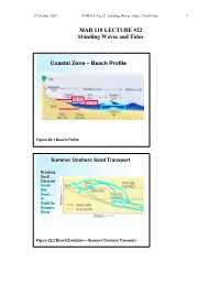 MAR 110 LECTURE #22 Standing Waves and Tides
