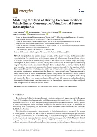 Modelling the Effect of Driving Events on Electrical Vehicle Energy Consumption Using Inertial Sensors in Smartphones