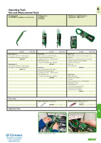 Operating Tools Test and Measurement Tools
