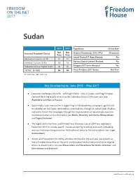 Sudan: Freedom on the Net 2017