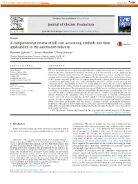 A Comprehensive Review of Full Cost Accounting Methods and Their Applicability to the Automotive Industry