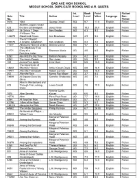Bad Axe High School Middle School Duplicate Books and A.R