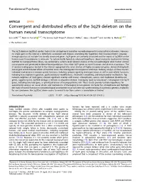 Convergent and Distributed Effects of the 3Q29 Deletion on the Human Neural Transcriptome ✉ Esra Seﬁk1,2,7, Ryan H