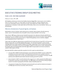 Meeting Summary: Executive Steering Group