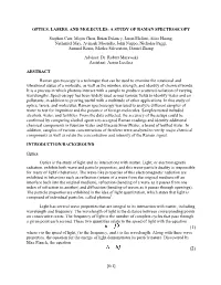 Optics, Lasers, and Molecules: a Study of Raman Spectroscopy
