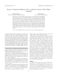 Scope of Linguistic Influence: Does a Classifier System Alter Object Concepts?