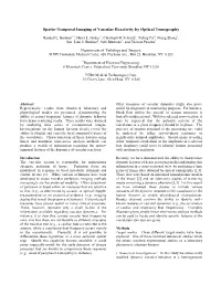 Spatio–Temporal Imaging of Vascular Reactivity by Optical Tomography