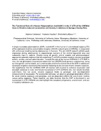 The Functional Role of a Human Polymorphism (Rs2304297) in the 3'-UTR of the CHRNA6 Gene in Nicotine-Induced Locomotion and An