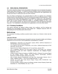 4.3 BIOLOGICAL RESOURCES 4.3.1 Existing Conditions Methodology