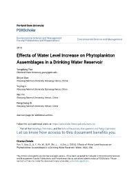 Effects of Water Level Increase on Phytoplankton Assemblages in a Drinking Water Reservoir