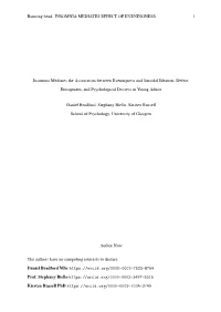 Insomnia Mediates Effect of Eveningness 1
