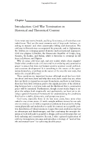 Introduction: Civil War Termination in Historical and Theoretical Context