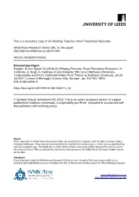 On Relating Theories: Proof-Theoretical Reduction