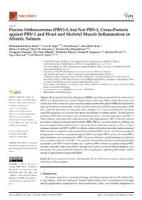 Piscine Orthoreovirus (PRV)-3, but Not PRV-2, Cross-Protects Against PRV-1 and Heart and Skeletal Muscle Inﬂammation in Atlantic Salmon
