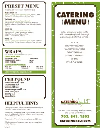 Preset Menu Wraps