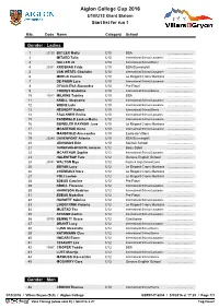 Aiglon College Cup 2016 U10/U12 Giant Slalom Start List for Run 1