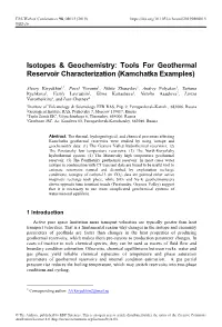 Isotopes \&Amp\; Geochemistry: Tools for Geothermal Reservoir