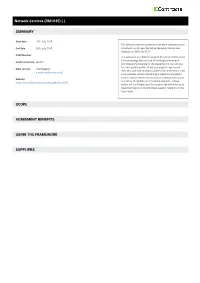 Network Services (RM1045) (.) SUMMARY SCOPE AGREEMENT