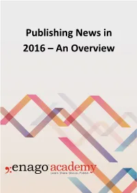 Publishing News in 2016 – an Overview