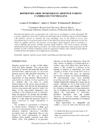 Repertory Grid Technique in Adoptive Parent Candidates Counselling