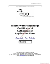 Waste Water Discharge Certificate of Authorisation Application Form