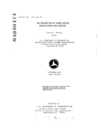 Charles J. Murphy, an Evaluation of Shore-Based Radio Direction Finding