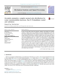 Circularly-Symmetric Complex Normal Ratio Distribution for Scalar Transmissibility Functions. Part II: Probabilistic Model and Validation