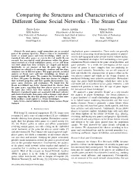 Comparing the Structures and Characteristics of Different Game Social Networks - the Steam Case