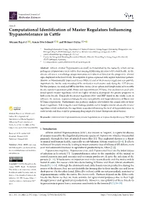 Computational Identification of Master Regulators Influencing