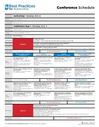 Conference Schedule