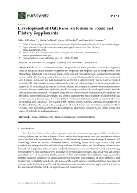 Development of Databases on Iodine in Foods and Dietary Supplements