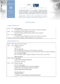 PLPR 2018 Detailed Programme with Presentation Schedule