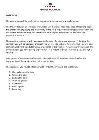 Refereeing Aide Memoire