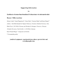Supporting Information Synthesis of Mono-Functionalized S-Diazocines